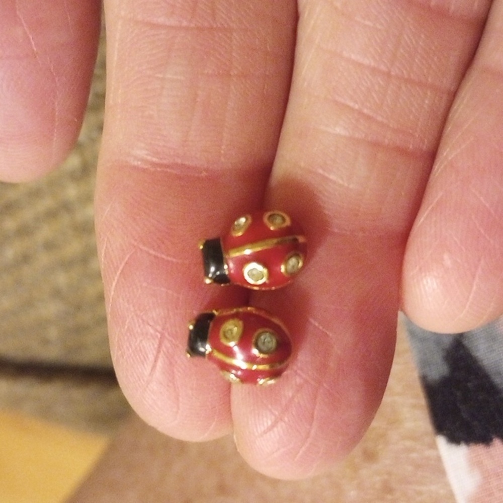 Swarovski Ladybug Earrings - Picture 3 of 4